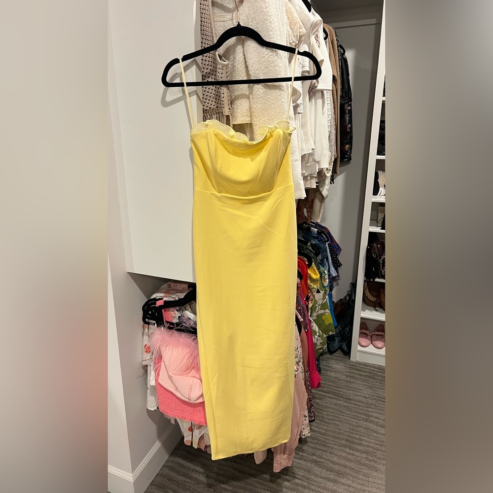 Here Comes The Sun Strapless Yellow Dress
